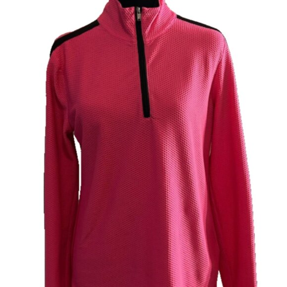 LRL Lauren Active Ralph Lauren Shirt 1/4 Zip Pullover Women's Pink SZL - Picture 1 of 8